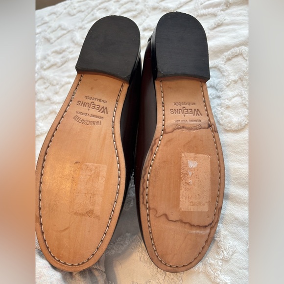 G.h. Bass & Co Weejuns Wayfarer Burgundy Leather Penny Loafer Shoes women’s - Picture 2 of 2